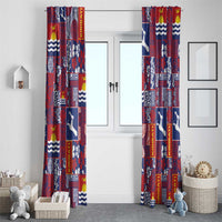 Kiribati Tekeraoi n te Kiritimati Window Curtain Pacific Patchwork Xmas Vibes - Polynesian Pride