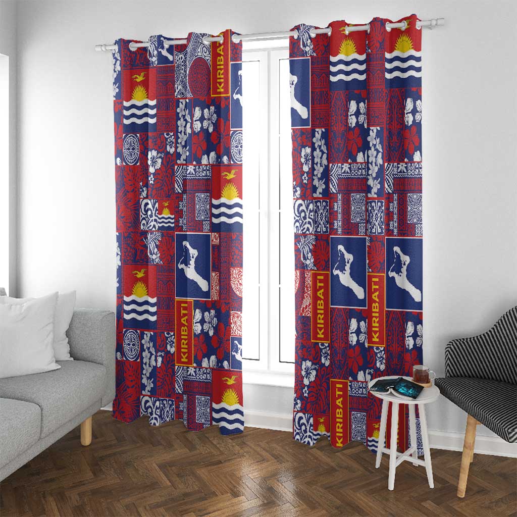 Kiribati Tekeraoi n te Kiritimati Window Curtain Pacific Patchwork Xmas Vibes - Polynesian Pride