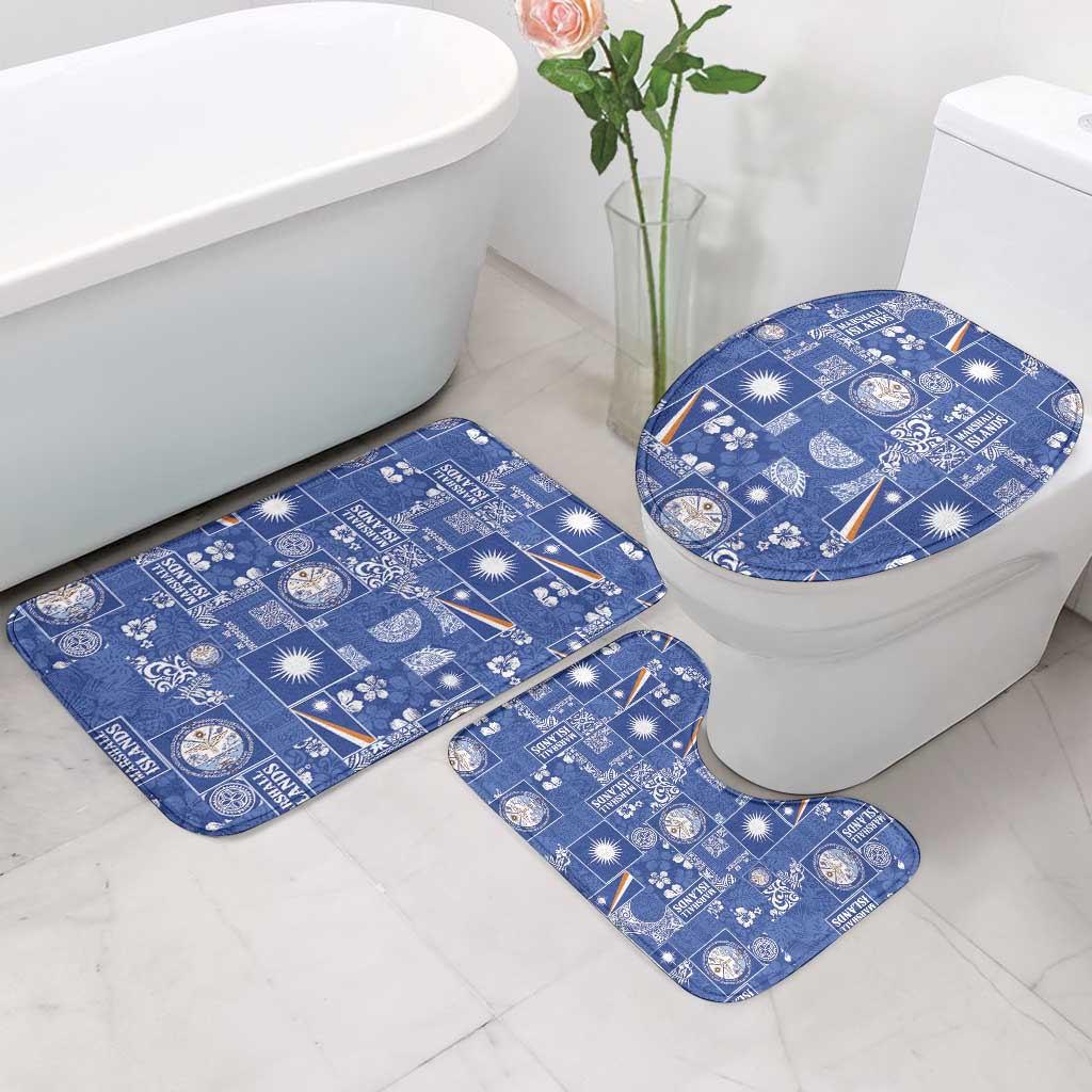 Marshall Islands Merry Christmas Bathroom Set Pacific Patchwork Xmas Vibes - Polynesian Pride