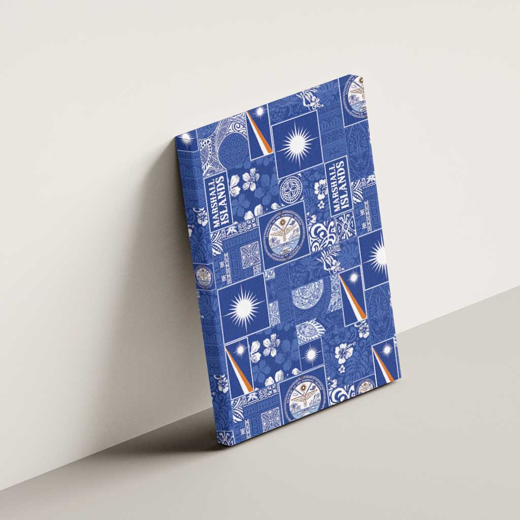 Marshall Islands Merry Christmas Canvas Wall Art Pacific Patchwork Xmas Vibes - Polynesian Pride