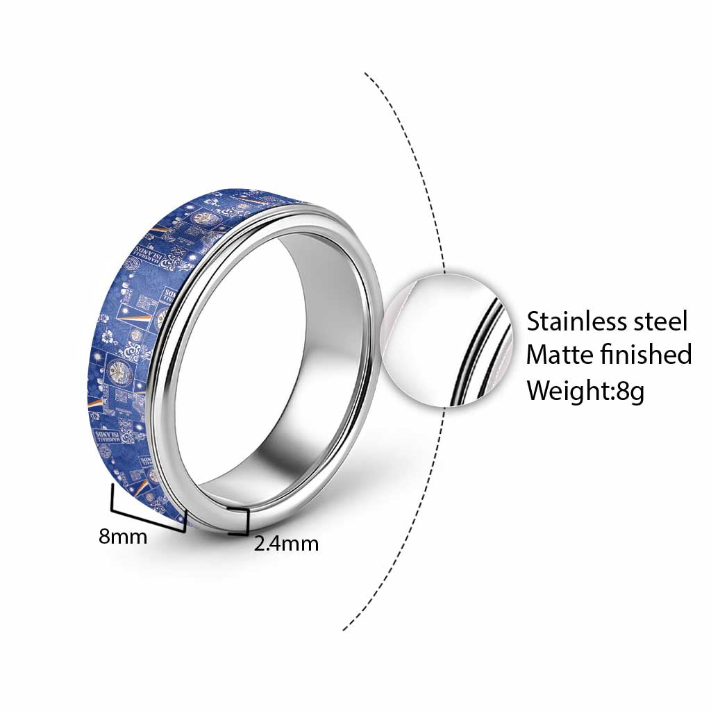 Marshall Islands Merry Christmas Classic Ring Pacific Patchwork Xmas Vibes - Polynesian Pride