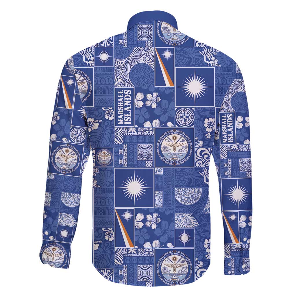 Marshall Islands Merry Christmas Family Matching Long Sleeve Bodycon Dress and Hawaiian Shirt Pacific Patchwork Xmas Vibes - Polynesian Pride