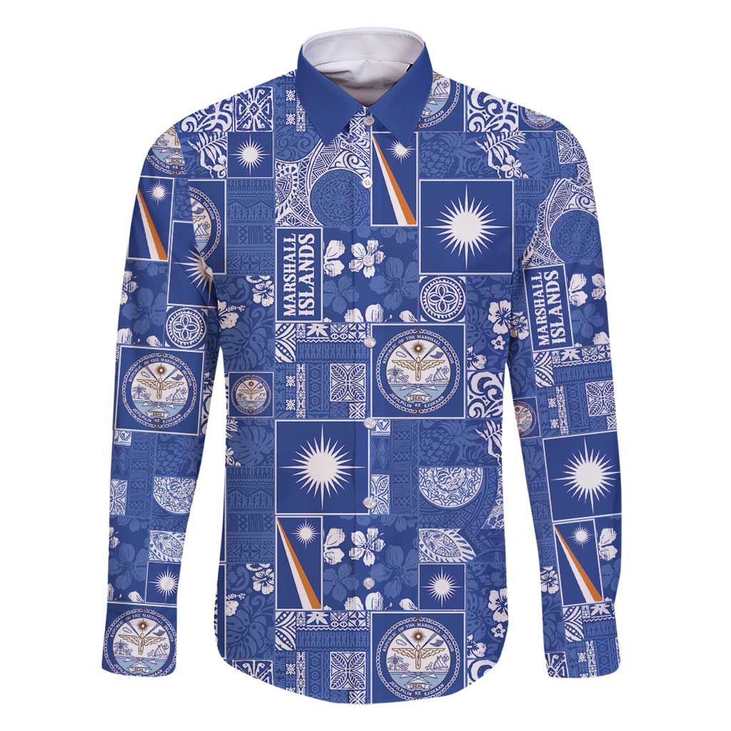 Marshall Islands Merry Christmas Family Matching Mermaid Dress and Hawaiian Shirt Pacific Patchwork Xmas Vibes - Polynesian Pride