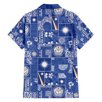 Marshall Islands Merry Christmas Family Matching Short Sleeve Bodycon Dress and Hawaiian Shirt Pacific Patchwork Xmas Vibes - Polynesian Pride