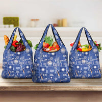 Marshall Islands Merry Christmas Grocery Bag Pacific Patchwork Xmas Vibes - Polynesian Pride