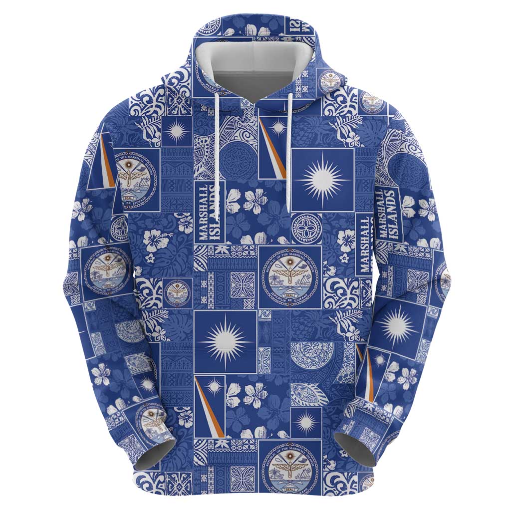 Marshall Islands Merry Christmas Hoodie Pacific Patchwork Xmas Vibes - Polynesian Pride