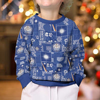 Marshall Islands Merry Christmas Kid Ugly Christmas Sweater Pacific Patchwork Xmas Vibes - Polynesian Pride