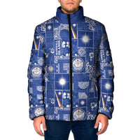 Marshall Islands Merry Christmas Padded Jacket Pacific Patchwork Xmas Vibes - Polynesian Pride
