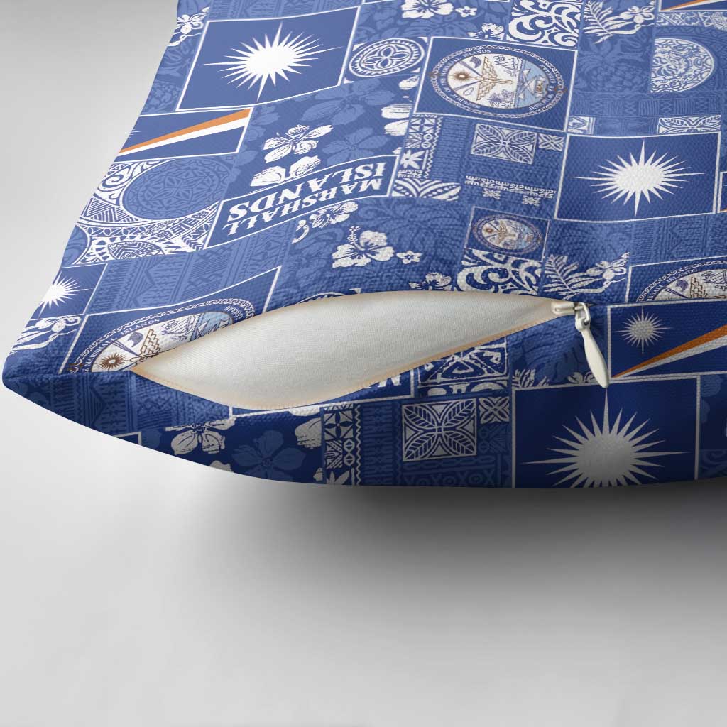 Marshall Islands Merry Christmas Pillow Cover Pacific Patchwork Xmas Vibes - Polynesian Pride
