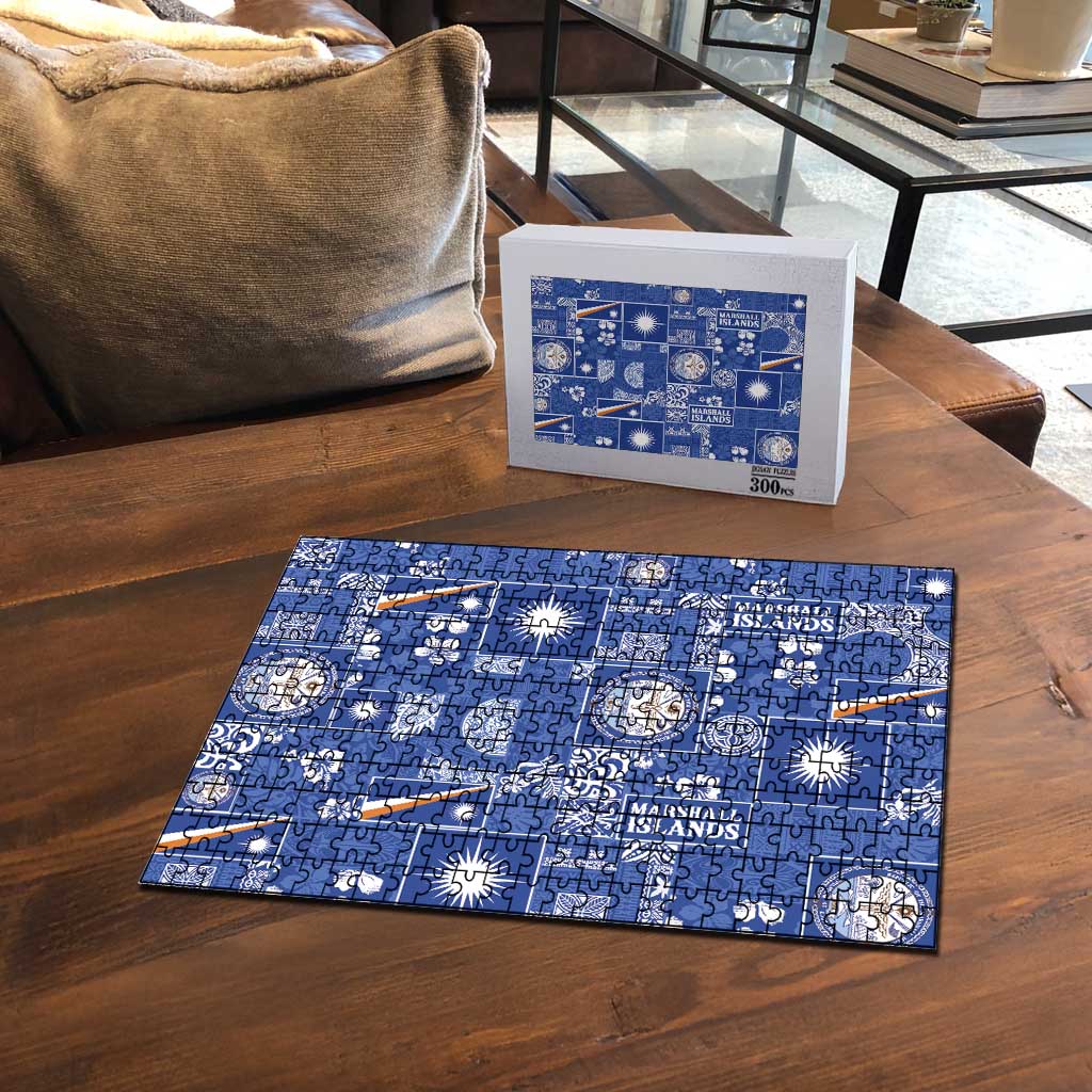 Marshall Islands Merry Christmas Puzzle Pacific Patchwork Xmas Vibes - Polynesian Pride