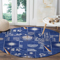 Marshall Islands Merry Christmas Round Carpet Pacific Patchwork Xmas Vibes - Polynesian Pride