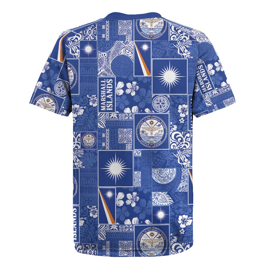 Marshall Islands Merry Christmas Rugby Jersey Pacific Patchwork Xmas Vibes - Polynesian Pride