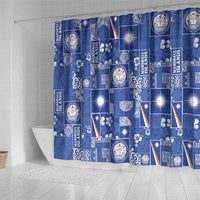 Marshall Islands Merry Christmas Shower Curtain Pacific Patchwork Xmas Vibes - Polynesian Pride