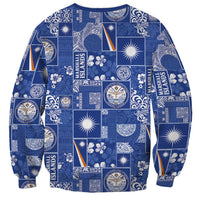 Marshall Islands Merry Christmas Sweatshirt Pacific Patchwork Xmas Vibes - Polynesian Pride