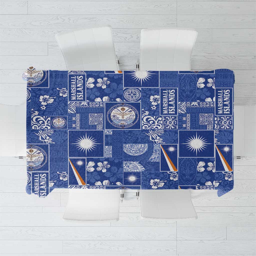 Marshall Islands Merry Christmas Tablecloth Pacific Patchwork Xmas Vibes - Polynesian Pride