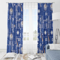 Marshall Islands Merry Christmas Window Curtain Pacific Patchwork Xmas Vibes - Polynesian Pride