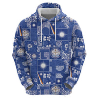 Marshall Islands Merry Christmas Zip Hoodie Pacific Patchwork Xmas Vibes - Polynesian Pride