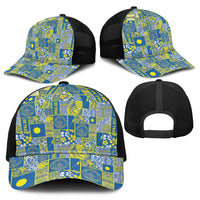 Palau Ungil Kurismas Baseball Net Cap Pacific Patchwork Xmas Vibes - Polynesian Pride