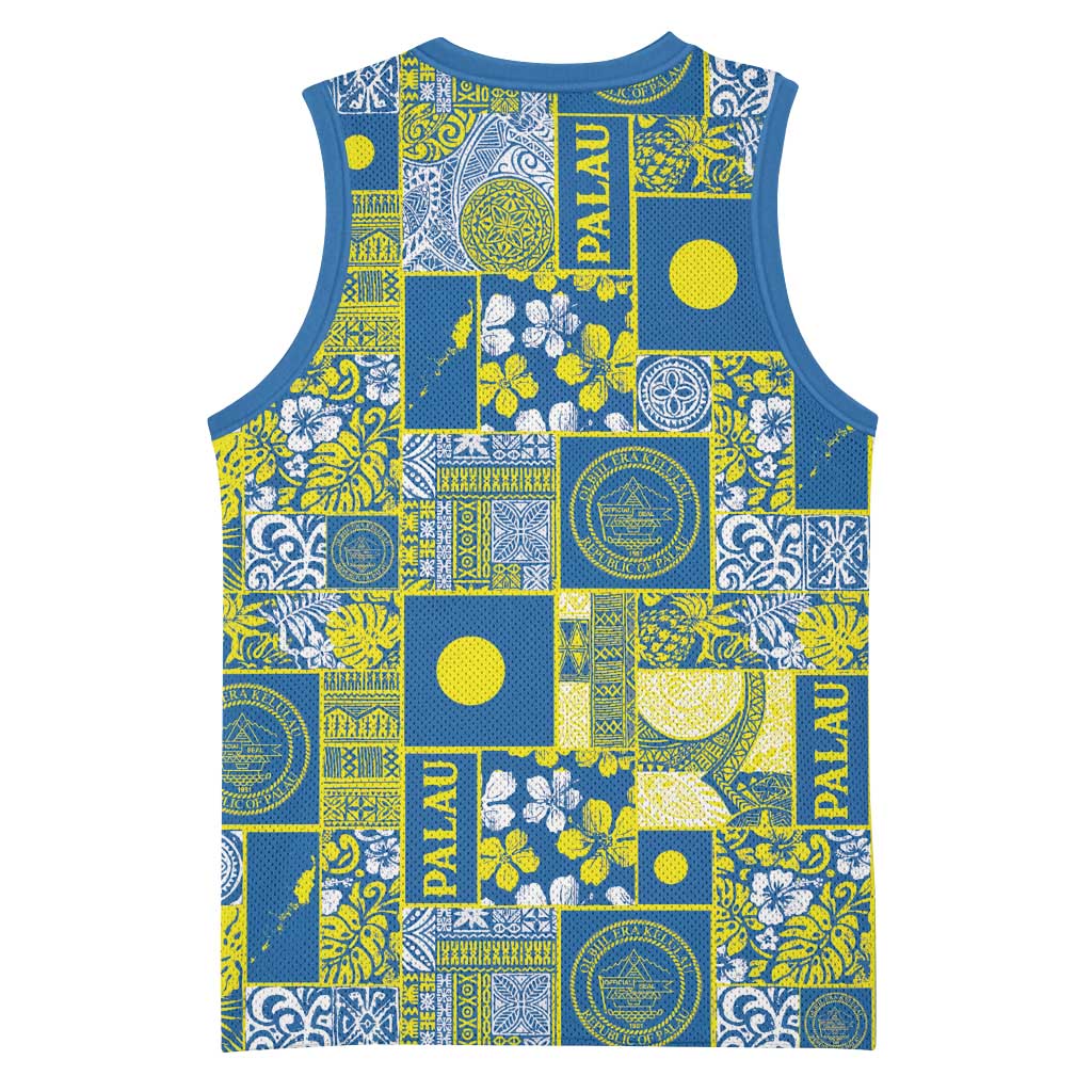 Palau Ungil Kurismas Basketball Jersey Pacific Patchwork Xmas Vibes - Polynesian Pride