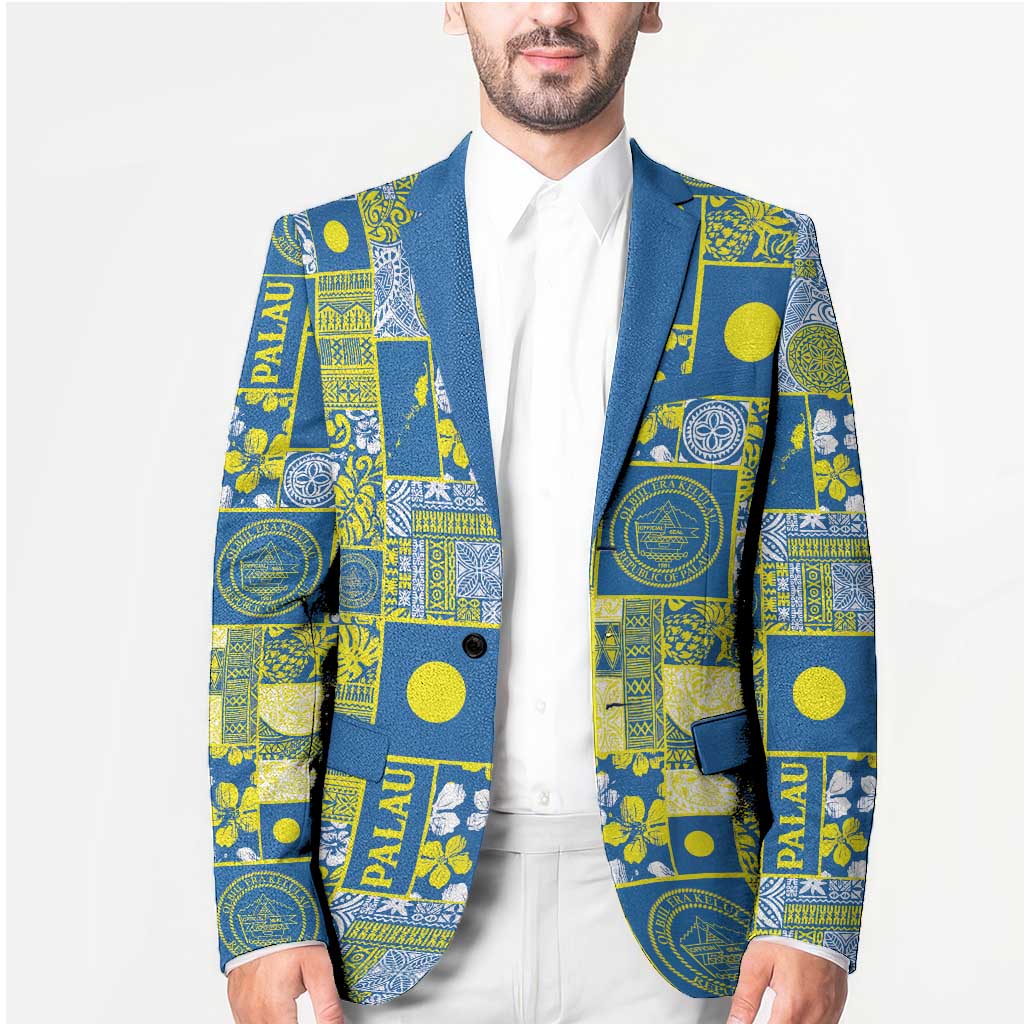 Palau Ungil Kurismas Blazer Pacific Patchwork Xmas Vibes - Polynesian Pride