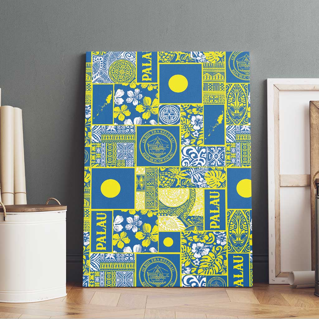 Palau Ungil Kurismas Canvas Wall Art Pacific Patchwork Xmas Vibes - Polynesian Pride