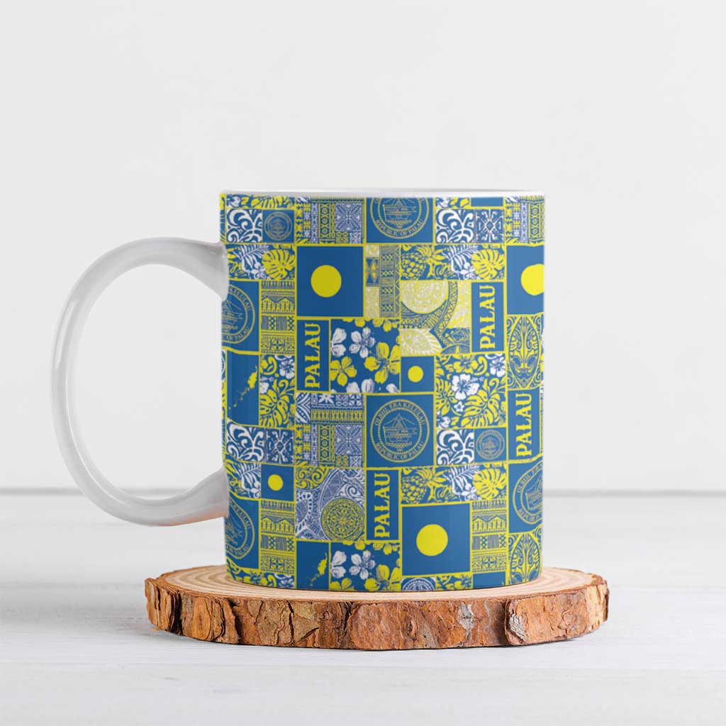 Palau Ungil Kurismas Ceramic Mug Pacific Patchwork Xmas Vibes - Polynesian Pride