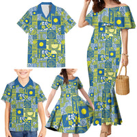 Palau Ungil Kurismas Family Matching Mermaid Dress and Hawaiian Shirt Pacific Patchwork Xmas Vibes - Polynesian Pride
