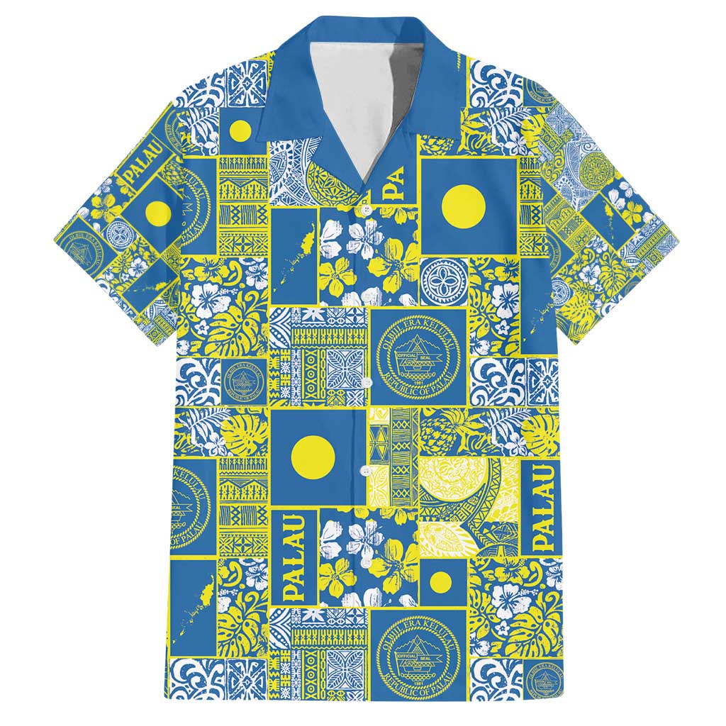 Palau Ungil Kurismas Family Matching Off Shoulder Maxi Dress and Hawaiian Shirt Pacific Patchwork Xmas Vibes - Polynesian Pride