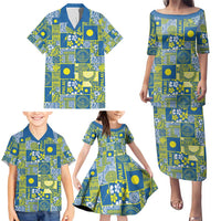 Palau Ungil Kurismas Family Matching Puletasi and Hawaiian Shirt Pacific Patchwork Xmas Vibes - Polynesian Pride