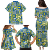 Palau Ungil Kurismas Family Matching Puletasi and Hawaiian Shirt Pacific Patchwork Xmas Vibes - Polynesian Pride
