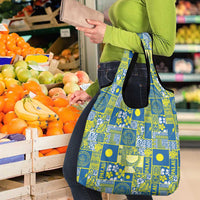 Palau Ungil Kurismas Grocery Bag Pacific Patchwork Xmas Vibes - Polynesian Pride