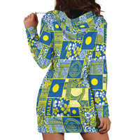 Palau Ungil Kurismas Hoodie Dress Pacific Patchwork Xmas Vibes - Polynesian Pride