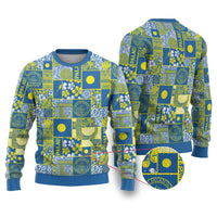 Palau Ungil Kurismas Ugly Christmas Sweater Pacific Patchwork Xmas Vibes - Polynesian Pride