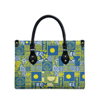 Palau Ungil Kurismas Leather Bag Pacific Patchwork Xmas Vibes - Polynesian Pride