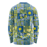 Palau Ungil Kurismas Long Sleeve Shirt Pacific Patchwork Xmas Vibes - Polynesian Pride