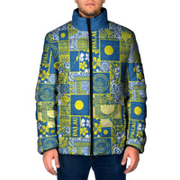 Palau Ungil Kurismas Padded Jacket Pacific Patchwork Xmas Vibes - Polynesian Pride