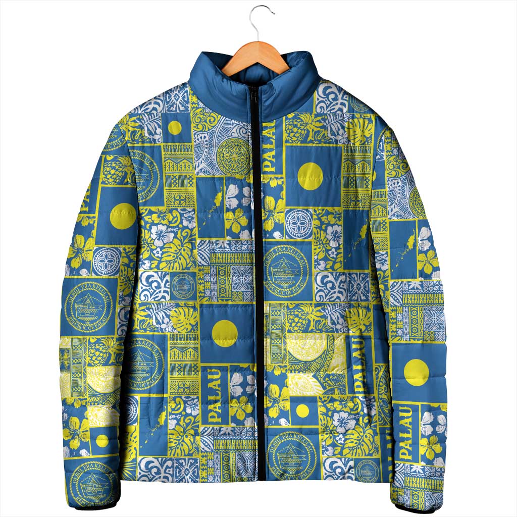 Palau Ungil Kurismas Padded Jacket Pacific Patchwork Xmas Vibes - Polynesian Pride