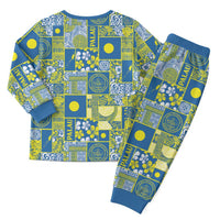 Palau Ungil Kurismas Christmas Pajama Set Pacific Patchwork Xmas Vibes - Polynesian Pride