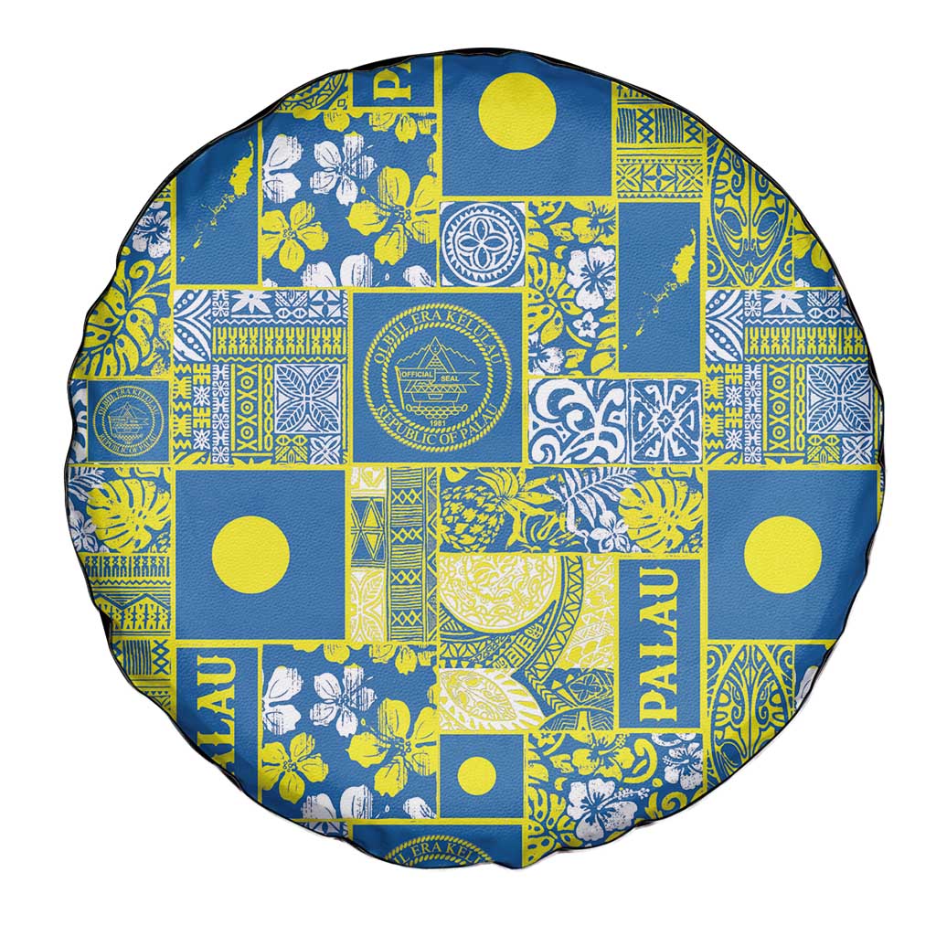 Palau Ungil Kurismas Spare Tire Cover Pacific Patchwork Xmas Vibes - Polynesian Pride