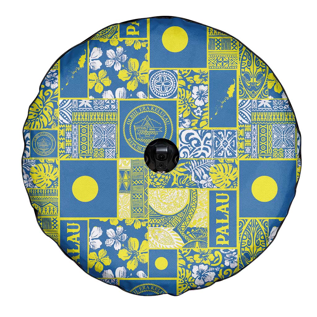 Palau Ungil Kurismas Spare Tire Cover Pacific Patchwork Xmas Vibes - Polynesian Pride