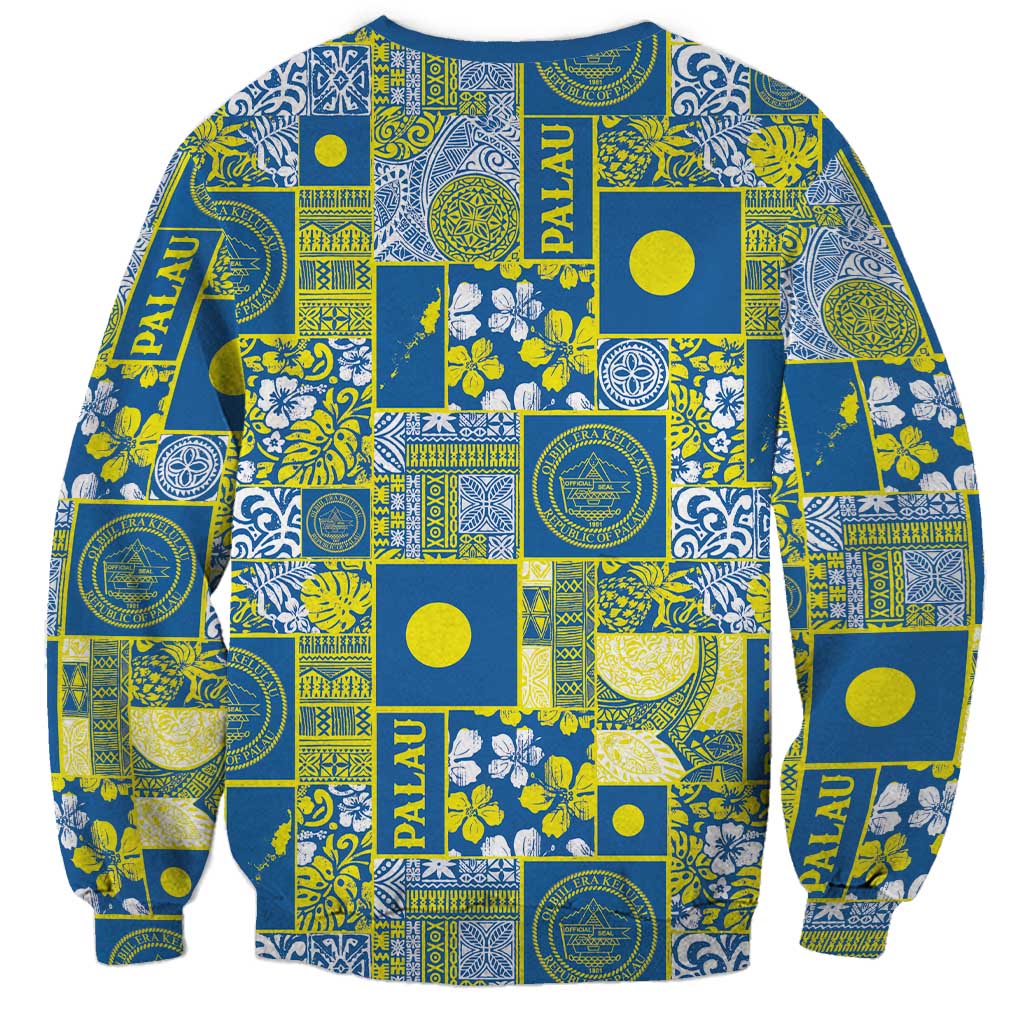 Palau Ungil Kurismas Sweatshirt Pacific Patchwork Xmas Vibes - Polynesian Pride
