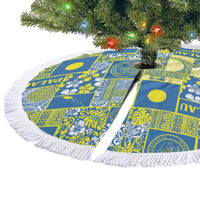 Palau Ungil Kurismas Tree Skirt Pacific Patchwork Xmas Vibes - Polynesian Pride