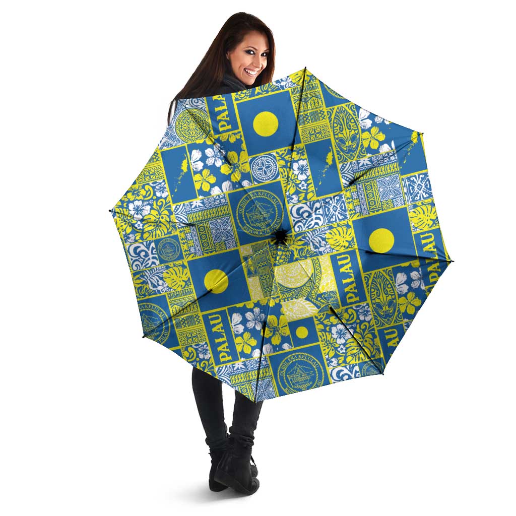 Palau Ungil Kurismas Umbrella Pacific Patchwork Xmas Vibes - Polynesian Pride