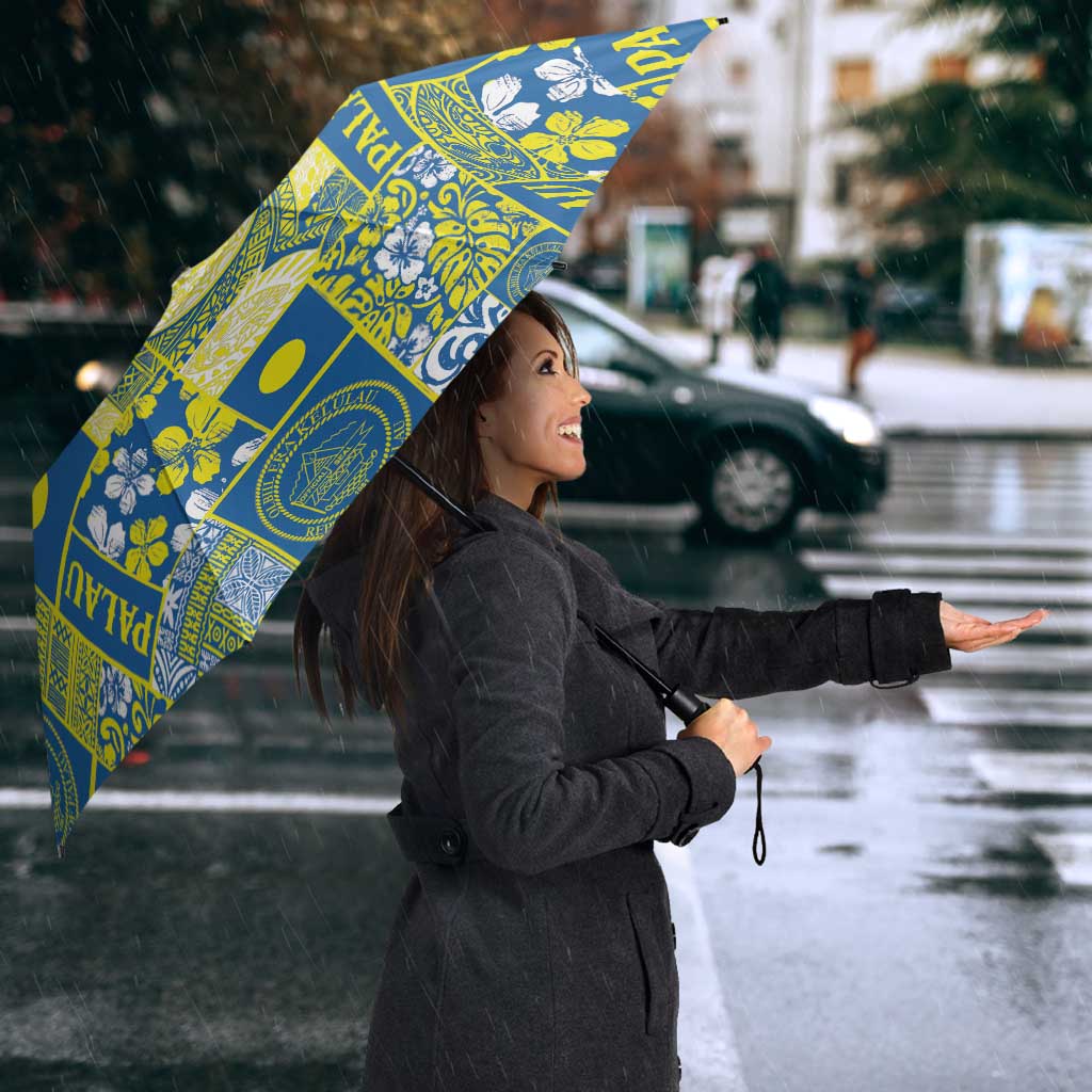 Palau Ungil Kurismas Umbrella Pacific Patchwork Xmas Vibes - Polynesian Pride
