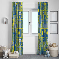 Palau Ungil Kurismas Window Curtain Pacific Patchwork Xmas Vibes - Polynesian Pride