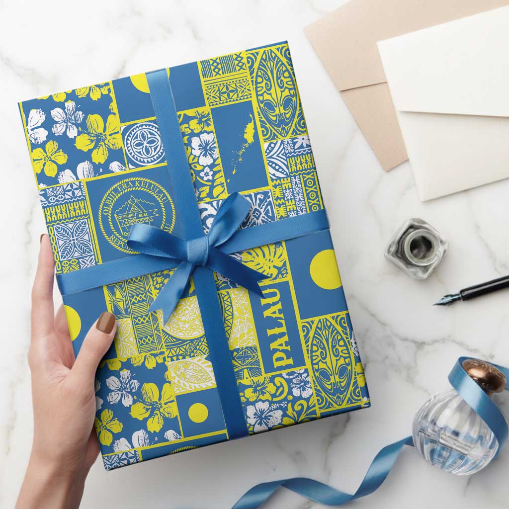 Palau Ungil Kurismas Wrapping Paper Pacific Patchwork Xmas Vibes - Polynesian Pride