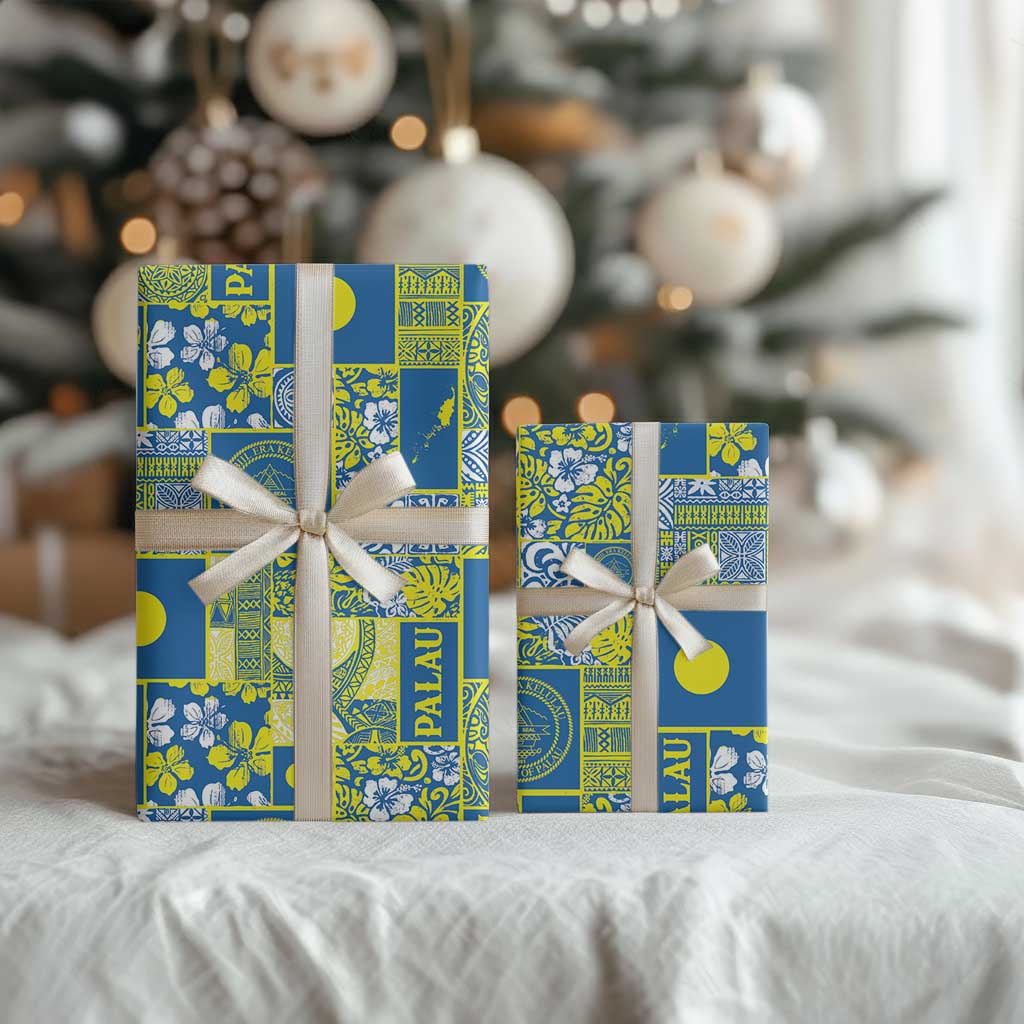 Palau Ungil Kurismas Wrapping Paper Pacific Patchwork Xmas Vibes - Polynesian Pride