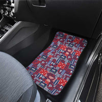Red Samoa Manuia Le Kerisimasi Car Mats Pacific Patchwork Xmas Vibes - Polynesian Pride