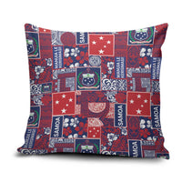 Red Samoa Manuia Le Kerisimasi Pillow Cover Pacific Patchwork Xmas Vibes - Polynesian Pride