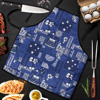 Blue Samoa Manuia Le Kerisimasi Apron Pacific Patchwork Xmas Vibes - Polynesian Pride